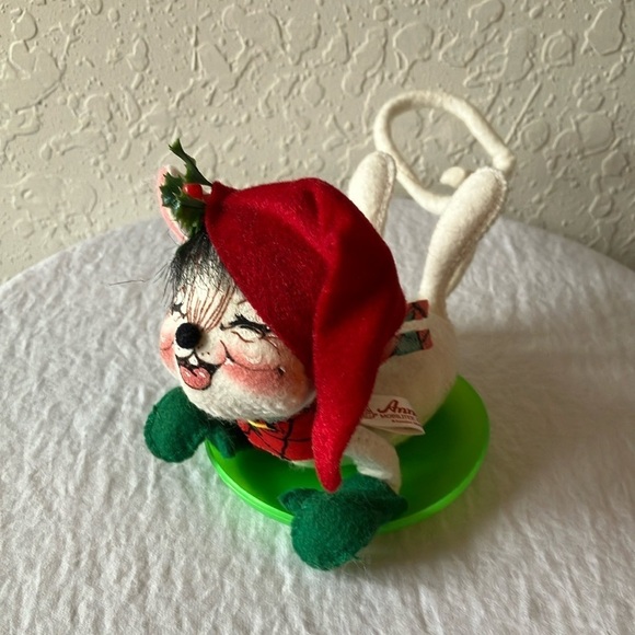 Annalee Dolls- 1999- Vintage Smiling Sledding Mouse- made in USA - Picture 1 of 16